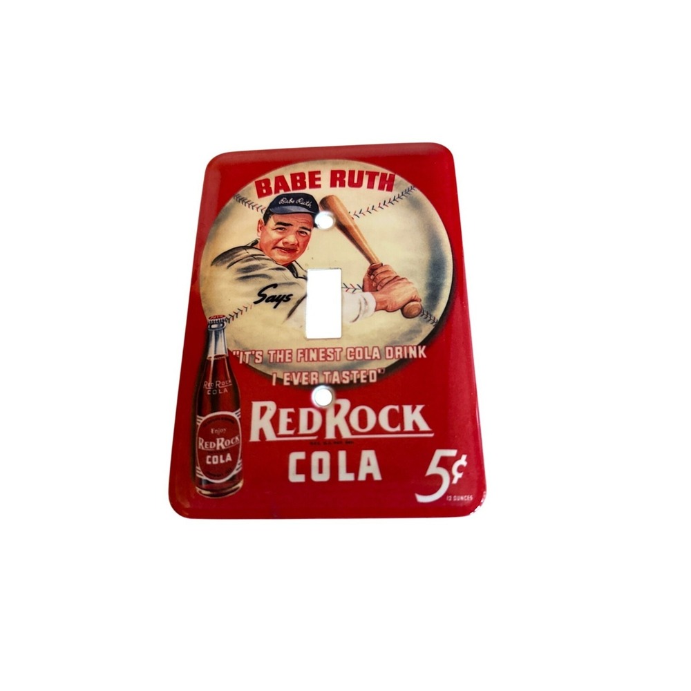 Babe Ruth Red Rock Cola Metal Light Switch Plate Cover - Mulberry M #68529G